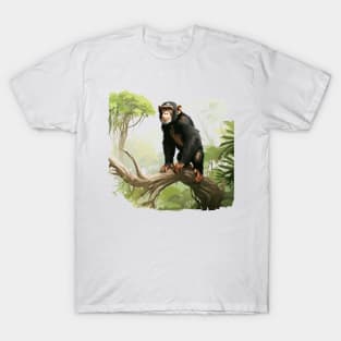 Cute Chimpanzee In Jungle T-Shirt